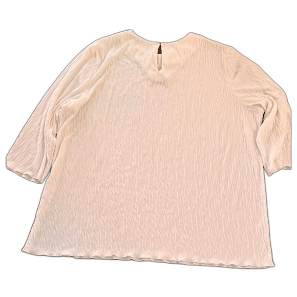 Anthony Richards White Crinkle Textured 3/4 Sleeve Boho Tunic Top Fits XL–XXL - Picture 5 of 7
